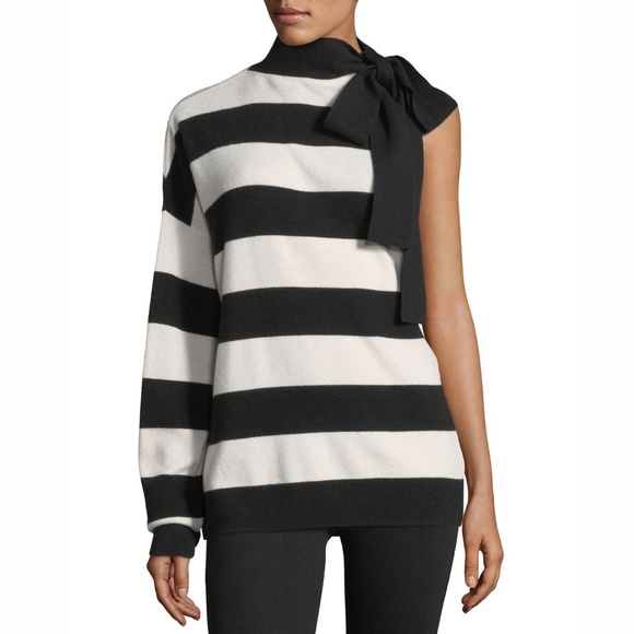 Robert Rodriguez Sweaters - Robert Rodriguez Striped One Shoulder Sweater H2
